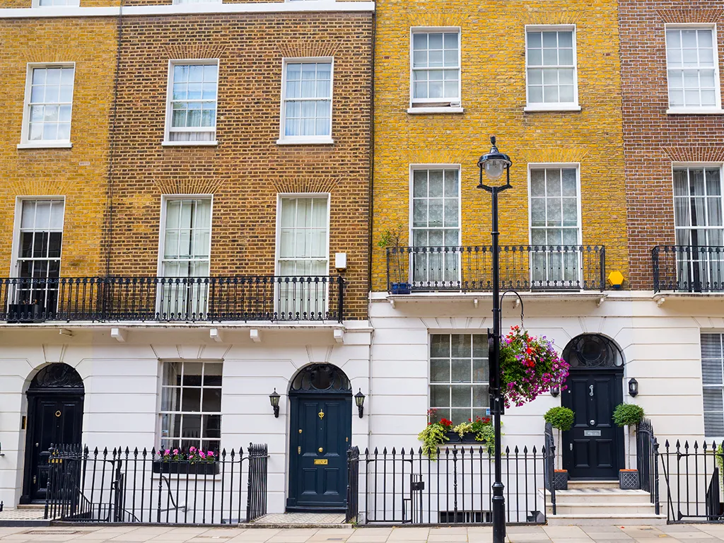 Georgian terrace with black railings